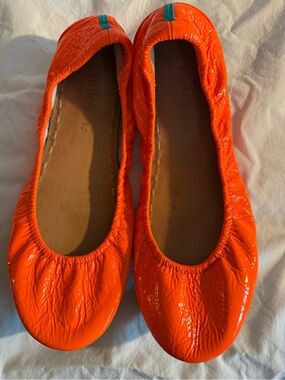Tieks Outrageous Orange Patent Leather Ballet Flats